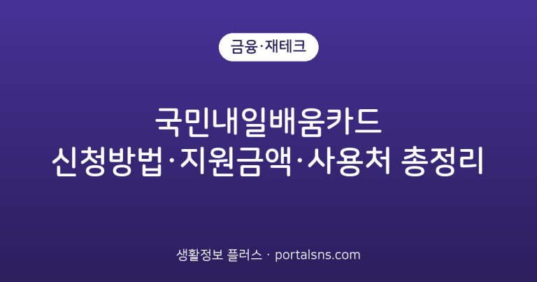 국민내일배움카드 신청방법·지원금액·사용처 총정리