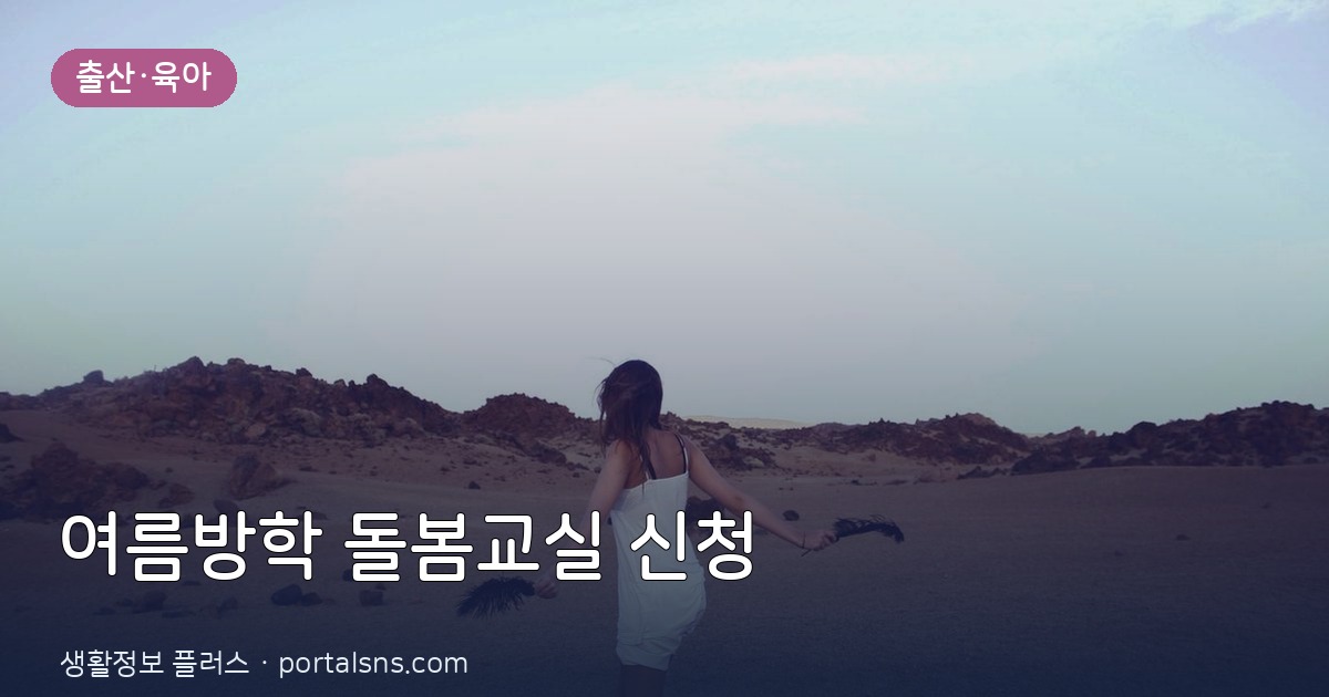 초등학생 여름방학 맞춤형 돌봄교실 및 정부 지원 프로그램 신청 가이드